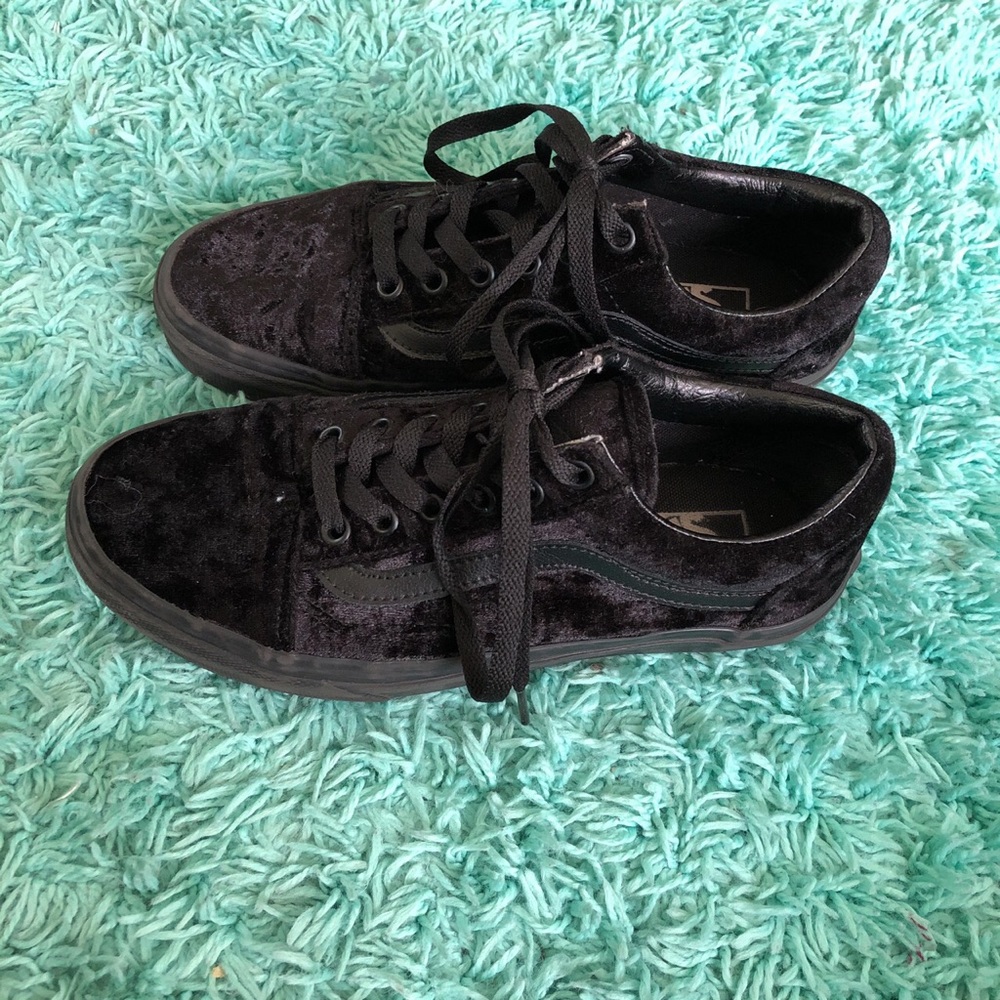 Black velvet vans